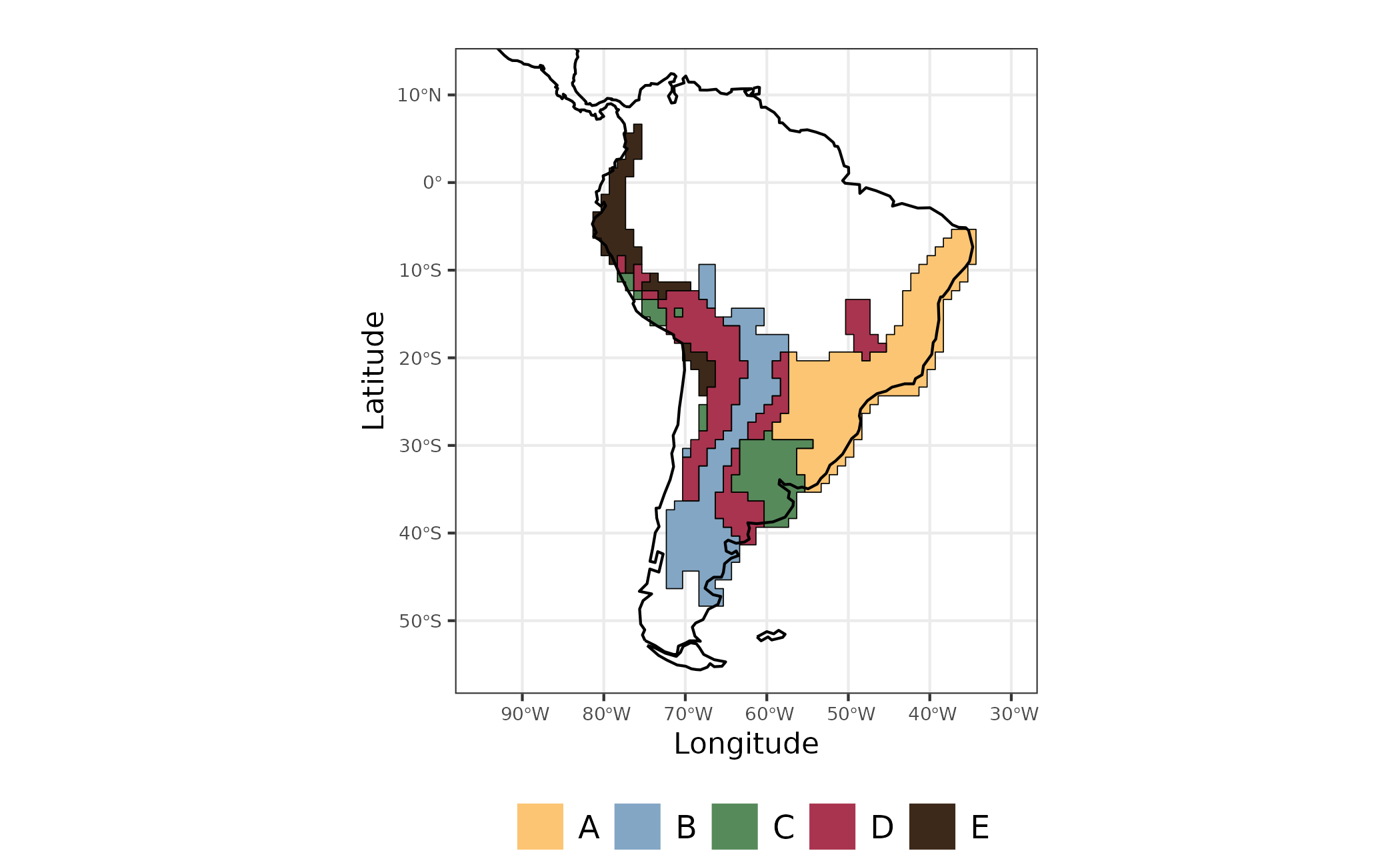 Figure 2 - Evoregions for Akodon species communities